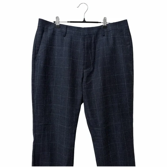 Bonobos Glen Plaid Windowpane Wool Blend Suit Dress Pant Mens 35x30 Athletic Fit - Picture 3 of 9